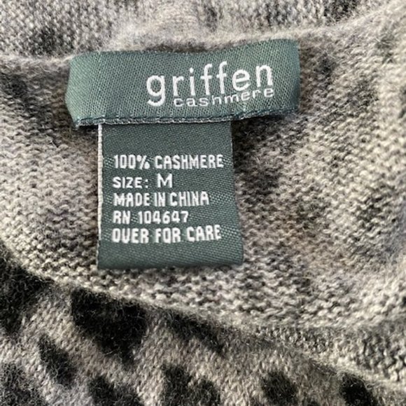 Griffen Black Cashmere Animal Print Long Cardigan - Picture 3 of 3